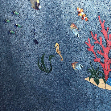 Yellow Seahorse | PORC-SH17YE-4 | Pool Mosaic