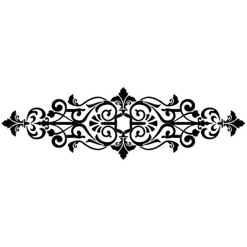 Baroque Center Scroll - Black | CS-BC4-72BK | Pool Mosaic by AquaBlu Mosaics