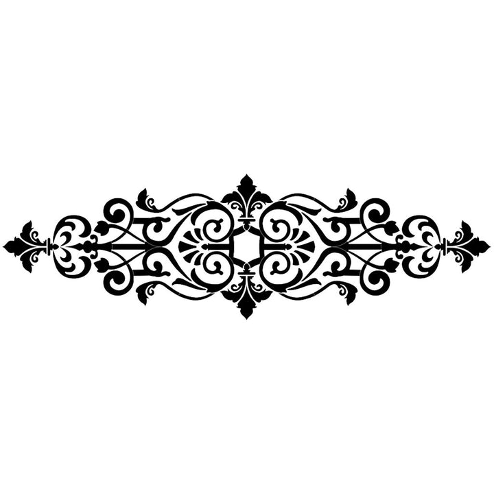 Baroque Center Scroll - Black | CS-BC4-72BK | Pool Mosaic by AquaBlu Mosaics