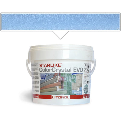 Azzurro Taormina Epoxy Grout | Starlike Color Crystal Glass Tile Grout