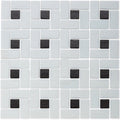 Onyx 1" x 1" and White 1" x 2", Pinwheel Pattern - Glass Tile