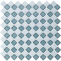 Flourite and White, 1" x 1" Diamond Pattern - Glass Tile