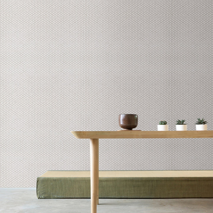 Flaxen, Hexagon Mosaic Tile | GLSGEOSOLIDFLAX | Geometro Glass Tile