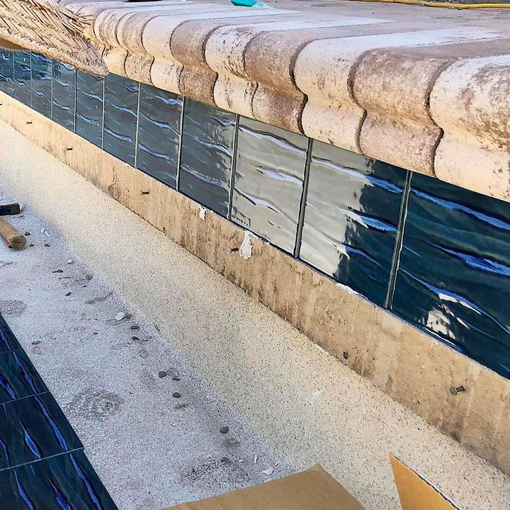 Aqua Jade, 6" x 6" Porcelain Tile | KAWA-52 | Fujiwa Pool Tile