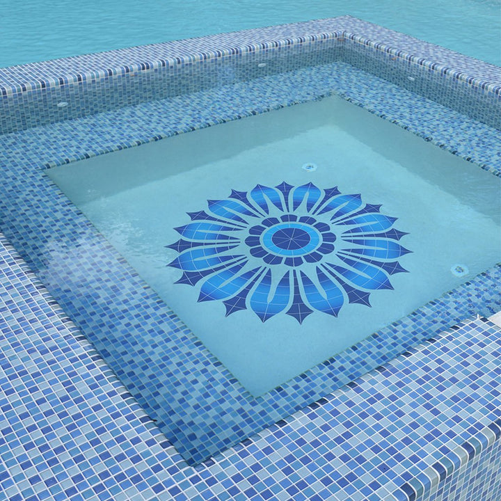 Outdoor pool tile by Artistry in Mosaics