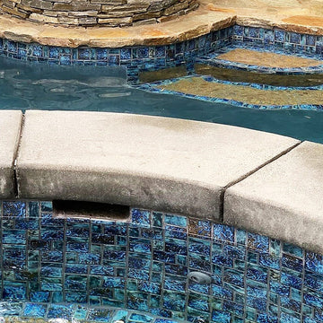 Blue Blend, Random Block | LEGACY-96 | Fujiwa Porcelain Pool Tile