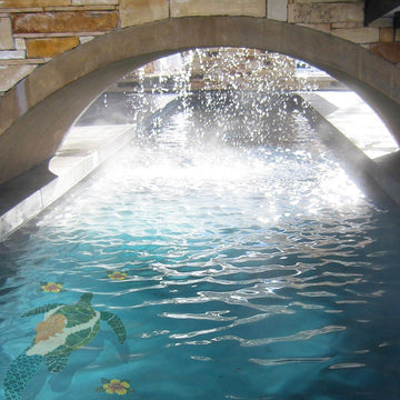 Mermaid & Turtle w/Shadow | MT48-41/SH | Pool Mosaic by AquaBlu Mosaics