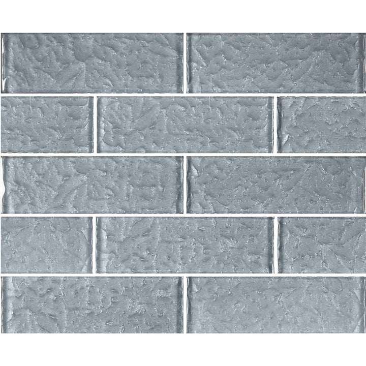 Gray 2" x 6" Glass Subway Tile | MS826K7 | Moonscape Series Pool Tile