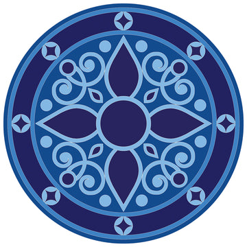 PORC-BM123-36	Blue Medallion	| Custom Mosaics Pool Mosaic