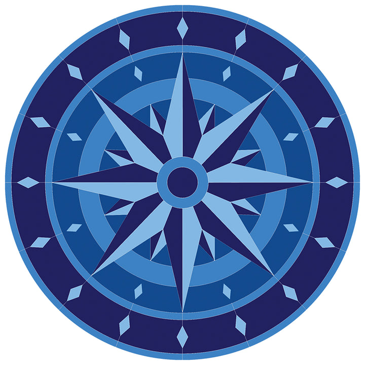 PORC-CM121-36 Compass Medallion | Custom Mosaics Pool Mosaic