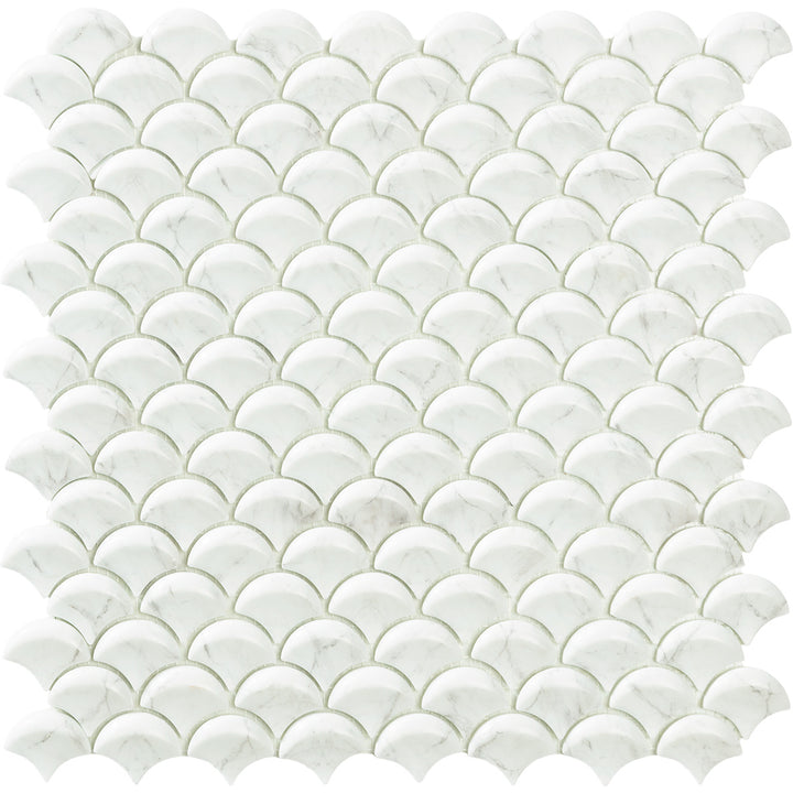 Carrara Grey 3D Fish Scale Mosaic | Soul Extreme Collection by Vidrepur