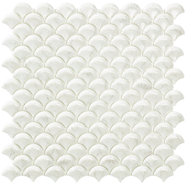 Carrara Grey BR 3D Fish Scale Mosaic | Soul Extreme Collection by Vidrepur