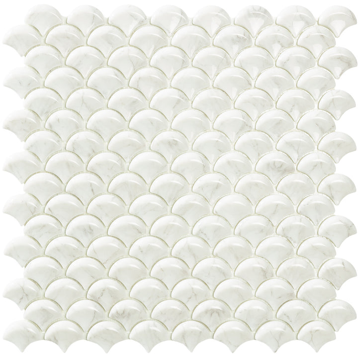 Carrara Grey BR 3D Fish Scale Mosaic | Soul Extreme Collection by Vidrepur