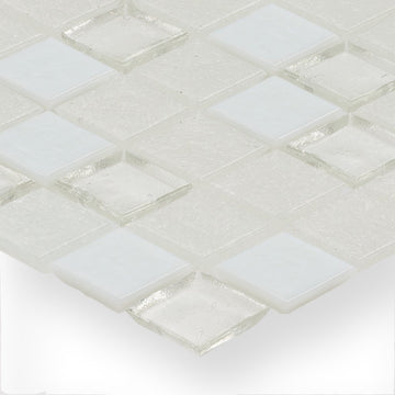 Superior Snowfall 1" X 1" Glass Tile by American Glass Mosaics