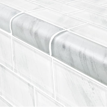 Artistry in Mosaics White Glass Subway Tile for Pools
