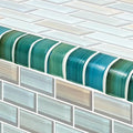 Aqua, Trim 1" x 2" - Glass Tile