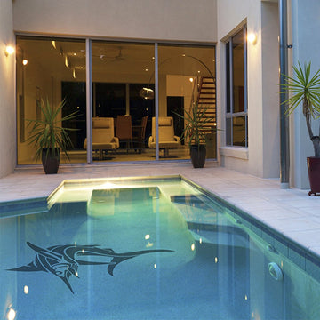 Tribal Marlin - Black | CM-TMF1-60BK | Pool Mosaic by AquaBlu Mosaics