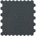 Matte Dark Grey, Flat Hexagon Mosaic - Glass Tile