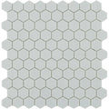 Matte Light Grey, Flat Hexagon Mosaic - Glass Tile