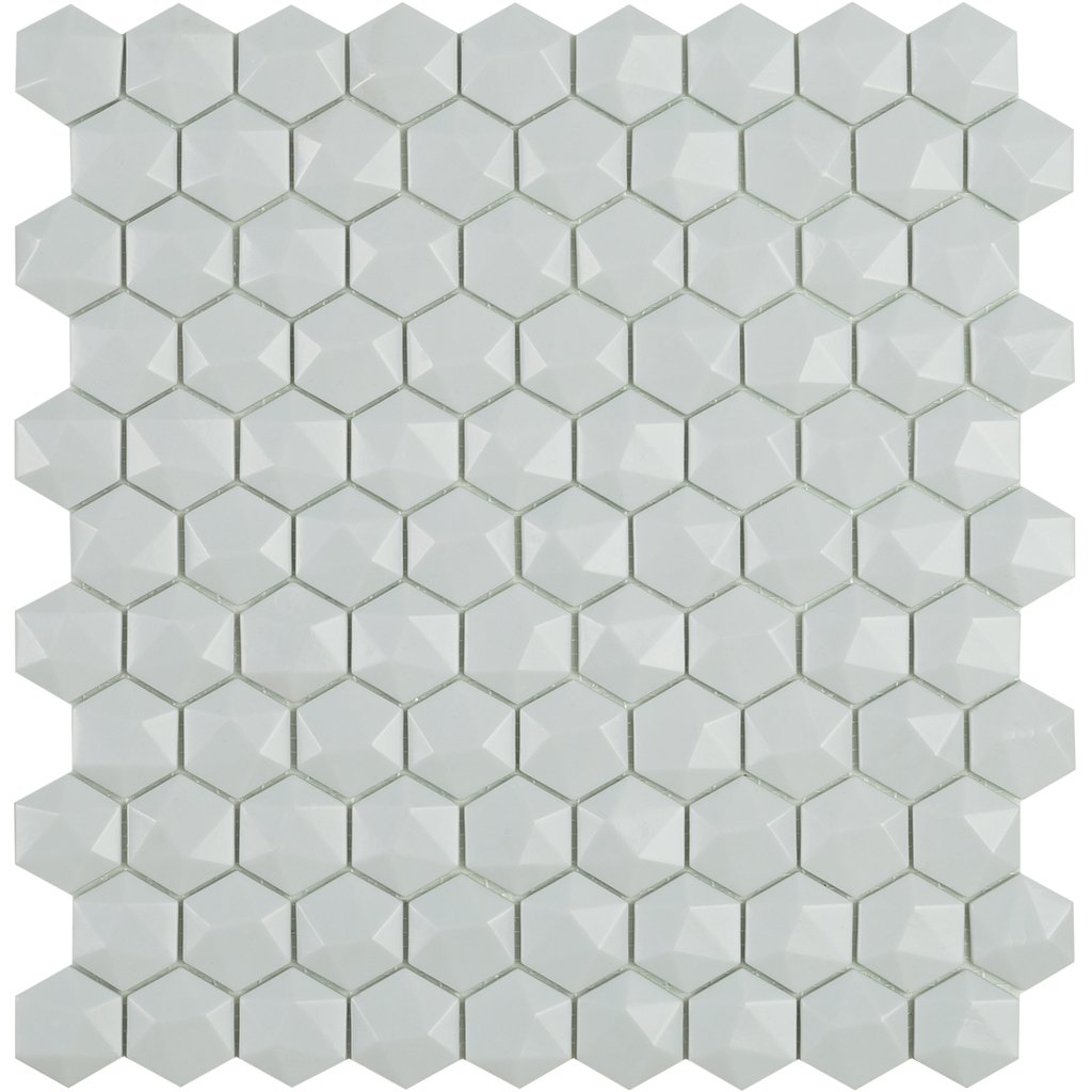 Natura Lav Ni Matte Light Grey 3D Hexagon Tile | H35909MD | Vidrepur Glass Tile – AquaBlu  Mosaics