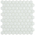 Matte White, 3D Hexagon Mosaic - Glass Tile