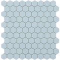 Matte Light Blue, Flat Hexagon Mosaic - Glass Tile