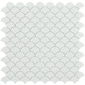 Matte White, Fish Scale Mosaic - Glass Tile