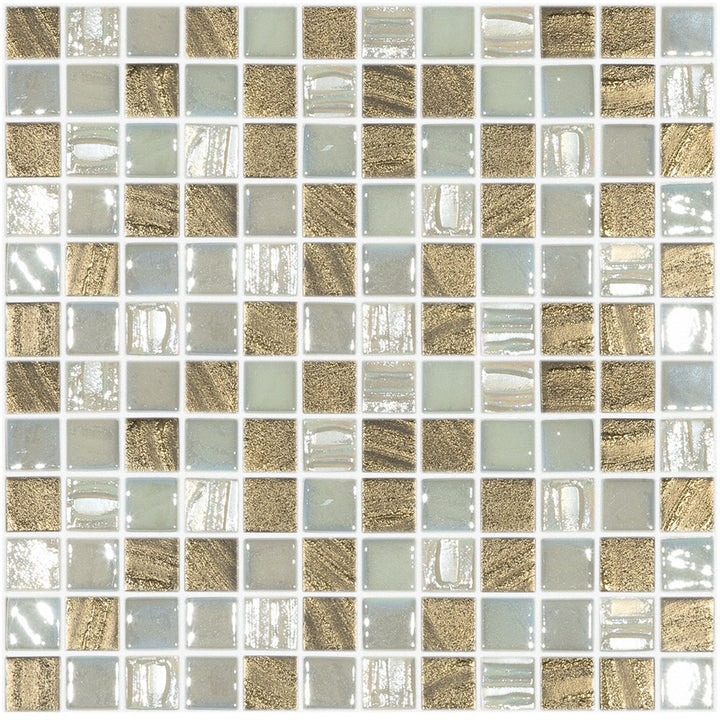 LIGHT - Light Blend, 1" x 1" Vidrepur Glass Mosaic Tile