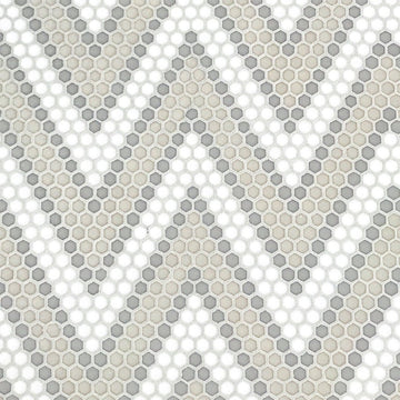 Amiens Country, Hexagon Mosaic Tile | Geometro Glass Tile