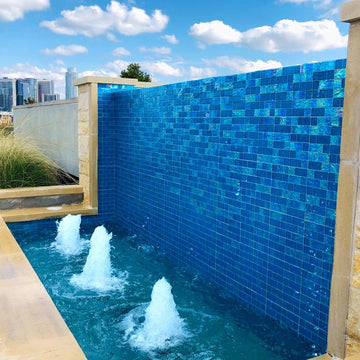 Outdoor pool tile by Artistry in Mosaics