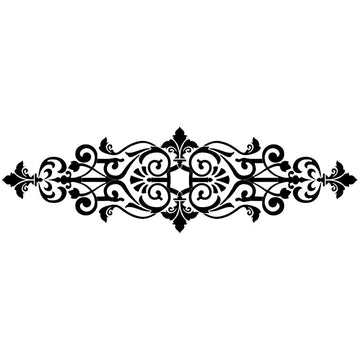 Baroque Center Scroll - Black | CS-BC4-72BK | Pool Mosaic by AquaBlu Mosaics