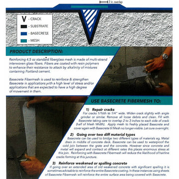 Basecrete Fibermesh | 4.5 oz Reinforcing Fiberglass Mesh