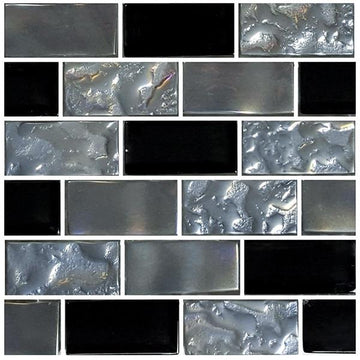 Titanium, 1" x 2" Glass Tile By Artistry in Mosaics.jpg