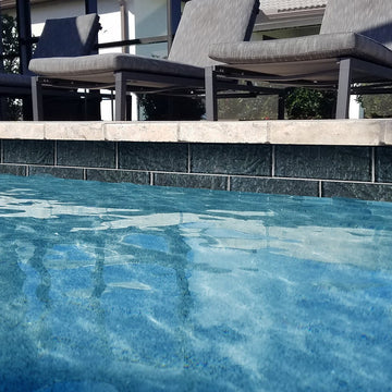 Outdoor pool tile by Artistry in Mosaics