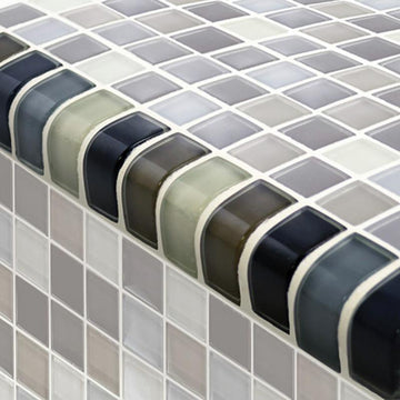 TRIM-GC82348K1 Trim Black Charcoal Gray Taupe Blend Artistry in Mosaics