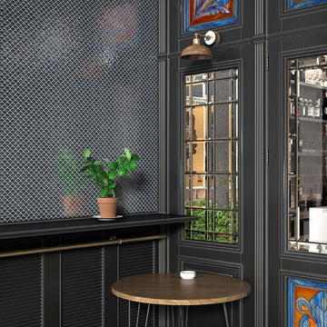 Soul Fishscale Brushed Black Glass Tile by Vidrepur