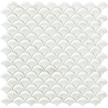 Carrara Grey 3D Fish Scale Mosaic | Soul Extreme Collection by Vidrepur