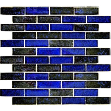 NF613B22_ Cobalt Black Mixed Glass Tile by Artistry in Mosaics