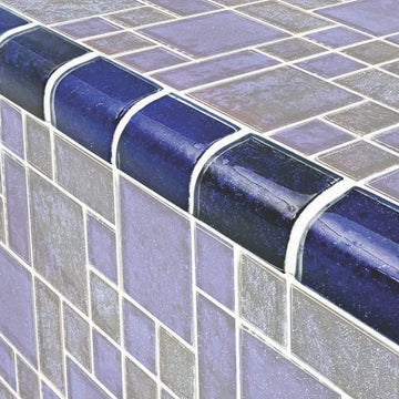 TRIM-NF622B22_ Cobalt Black Mixed Glass Tile trim by Artistry in Mosaics