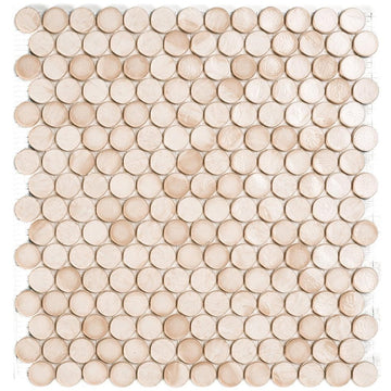 Coral 1 Barrels, 6/8" Glass Penny Round Mosaic by SICIS
