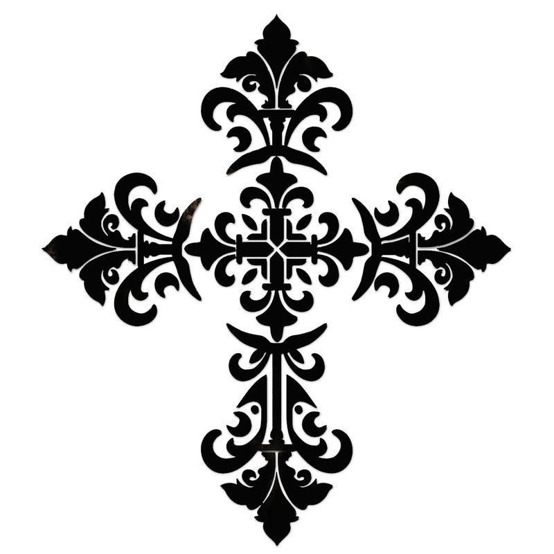 Baroque Cross - Black | CS-BCR1-36BK | Pool Mosaic