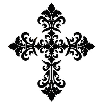 CS-BCR1-36BK Baroque Cross - Black Custom Mosaics
