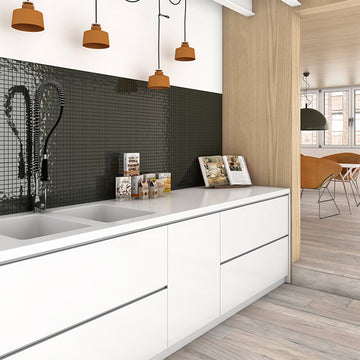 Dark Chocolate, 1" x 1" | 093836M | Vidrepur Mosaic Glass Tile