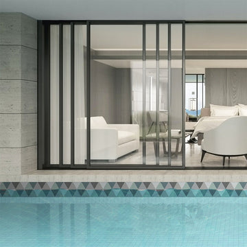 Log, Penny Round Mosaic | GLSGEOHYGGLOG | Geometro Glass Tile