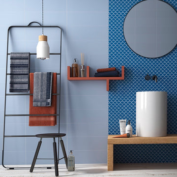 Soul Matte Blue Glass Tile by Vidrepur