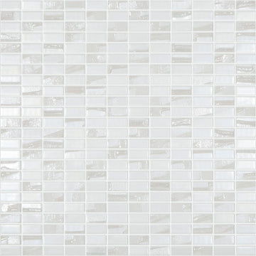BIJOU WHITE Mini Brick White Mix Colors 350M-350L, 1/2" x 1" - Glass Tile