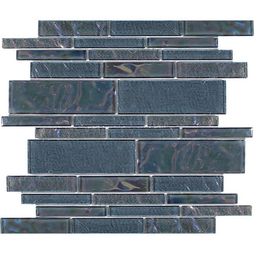 Treasure Series Moonstone Linear Mosaic Tile | TASTREAMOONSTML | Tesoro Glass Tile