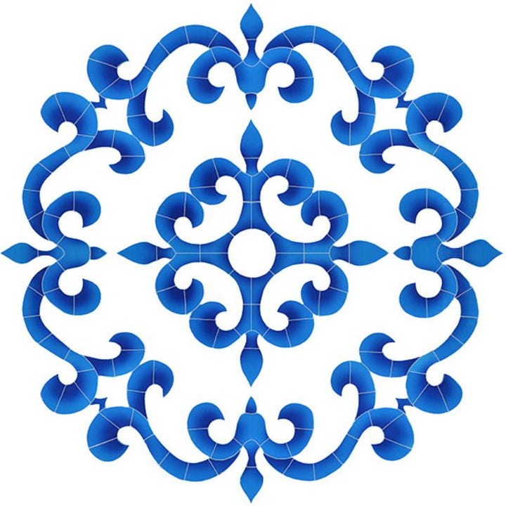 MTUBLUL Tuscan Medallion - Blue Artistry in Mosaics