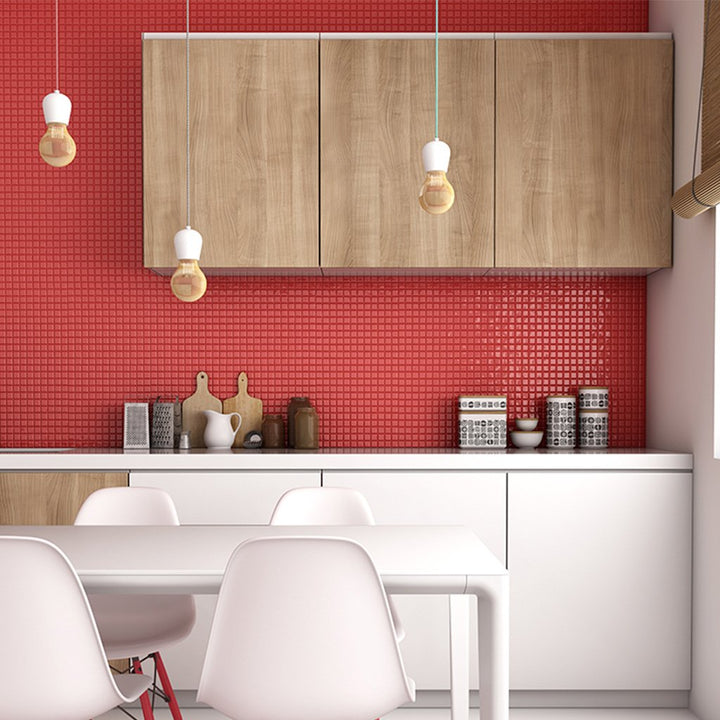 Red, 1" x 1" | 093808M | Vidrepur Mosaic Glass Tile