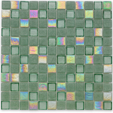 Superior Seagrass 1" X 1" Glass Tile by American Glass Mosaics